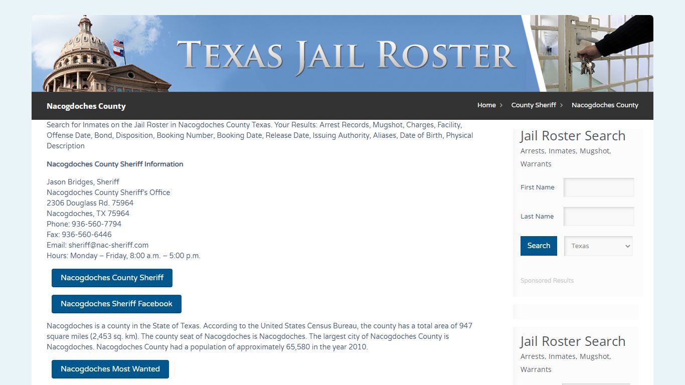 Nacogdoches County | Jail Roster Search