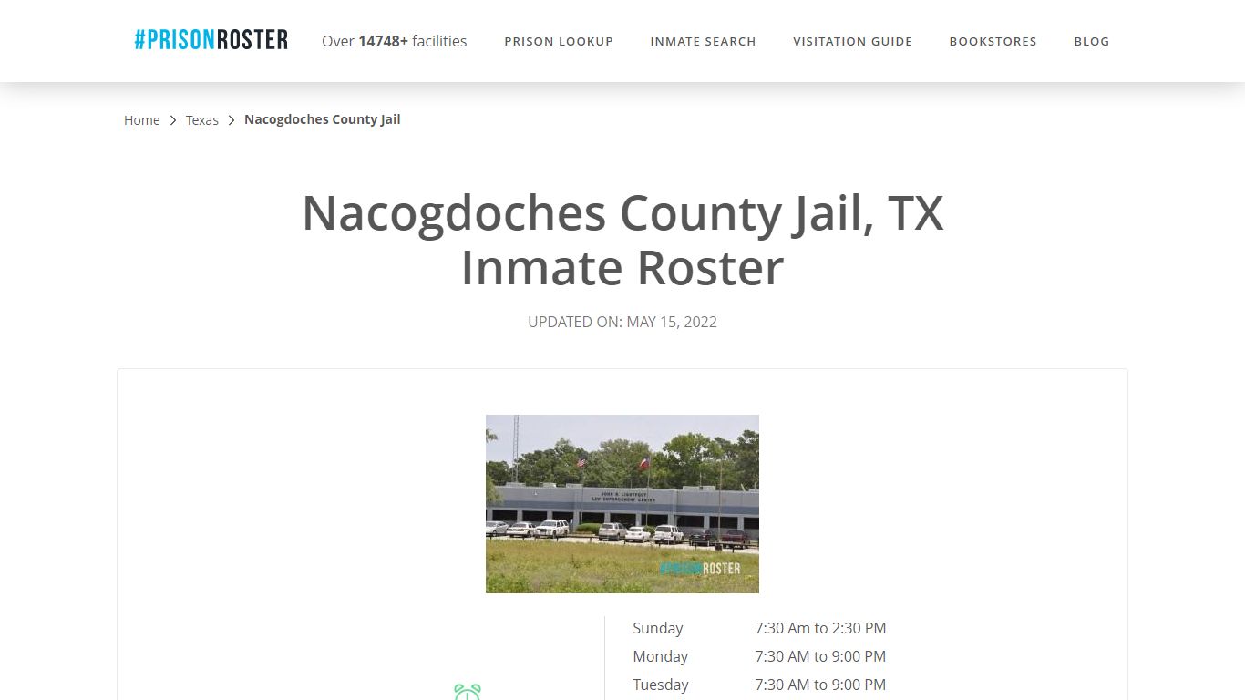 Nacogdoches County Jail, TX Inmate Roster